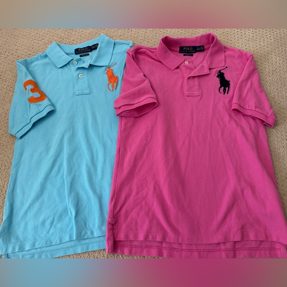 Polo by Ralph Lauren Kids' Blue and Pink Polo Shirt Bundle